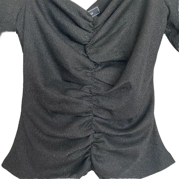 NWT BCBGMAXAZRIA Top Ruched Bodice Sweetheart Neckline Sz XXS Whimsigoth Witchy - Picture 4 of 9
